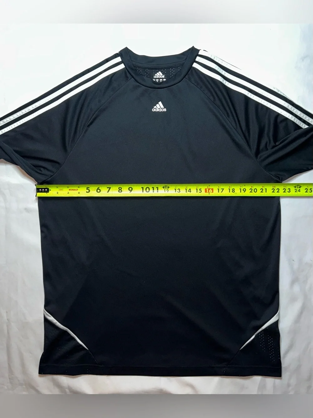 Adidas Black Performance Athletic Shirt 3-Stripes XL